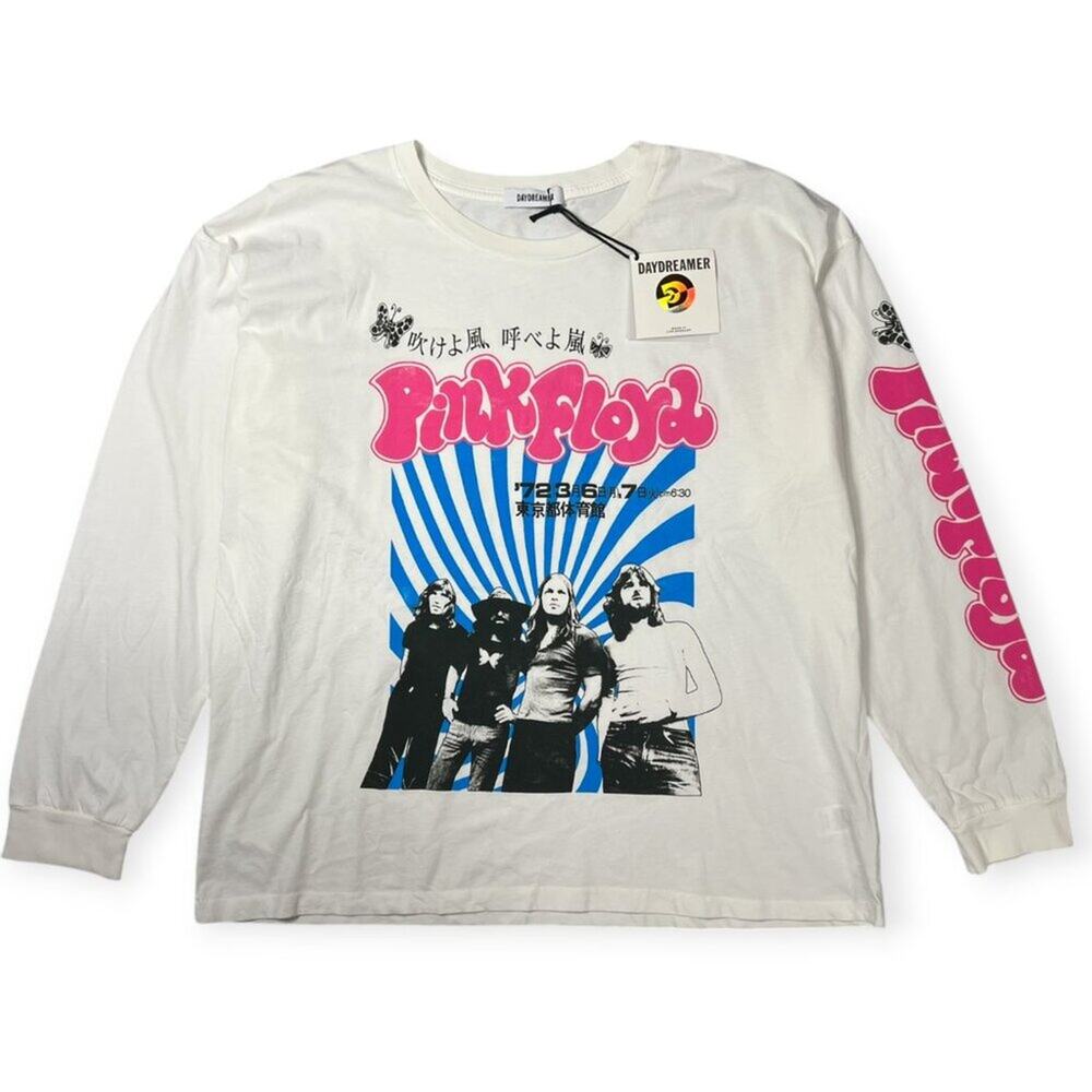 Daydreamer Pink Floyd Spiral Long Sleeve Tee NWT SIZE L Vintage White Band USA